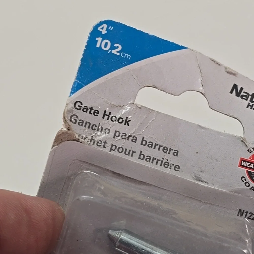 National Hardware 4 Inch Gate Hook ~ Zinc Plated~N122-168 V2102